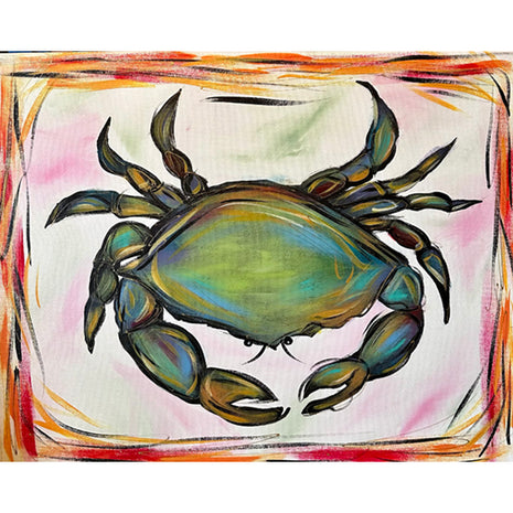 Canvas painting of a crab.