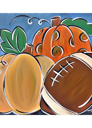 "Fall Means Pumpkins and Football!" Canvas Paint Kit