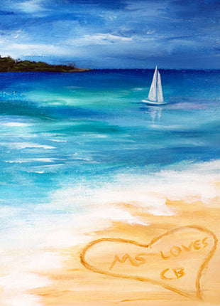 Love on the Beach Canvas Paint Kit
