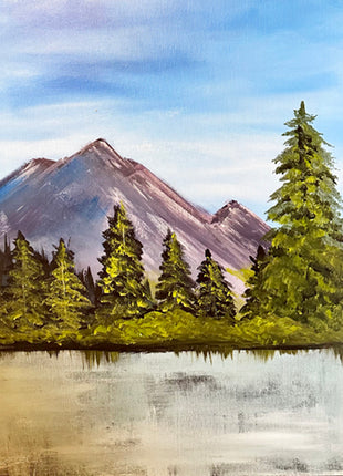Mountain Landscape with Lake Canvas Paint Kit