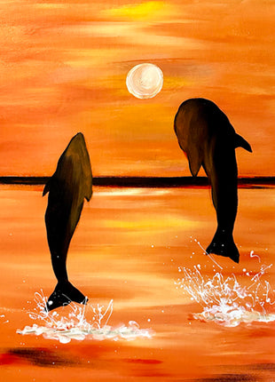 Dancing Dolphins Canvas Paint Kit