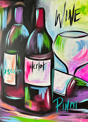Wine Down Canvas Paint Kit
