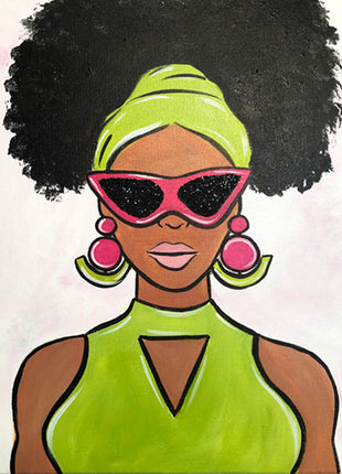 Lady with Glitter Glasses Paint Kit