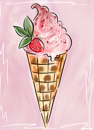 Strawberry Cone Canvas Paint Kit